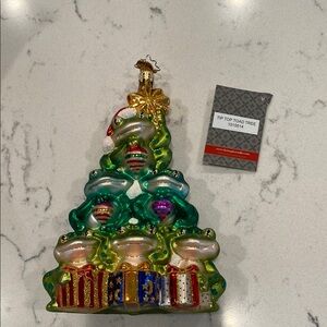 Christopher Radko Green and Red Holiday Ornament